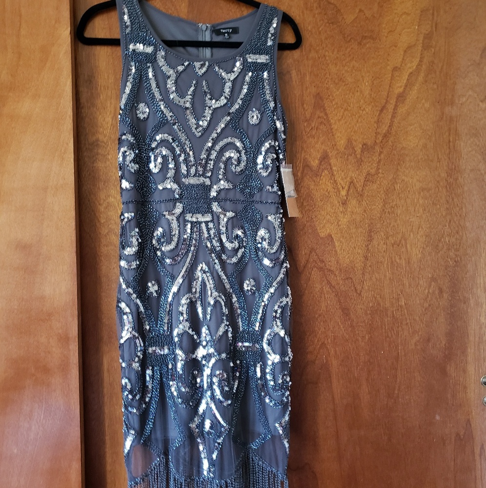 NWT Grey & Silver Flapper Dress